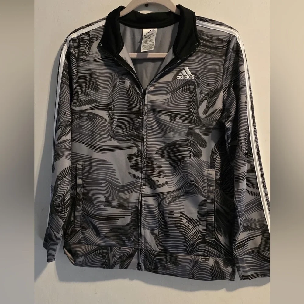 Adidas Men's Black and Gray Windbreaker